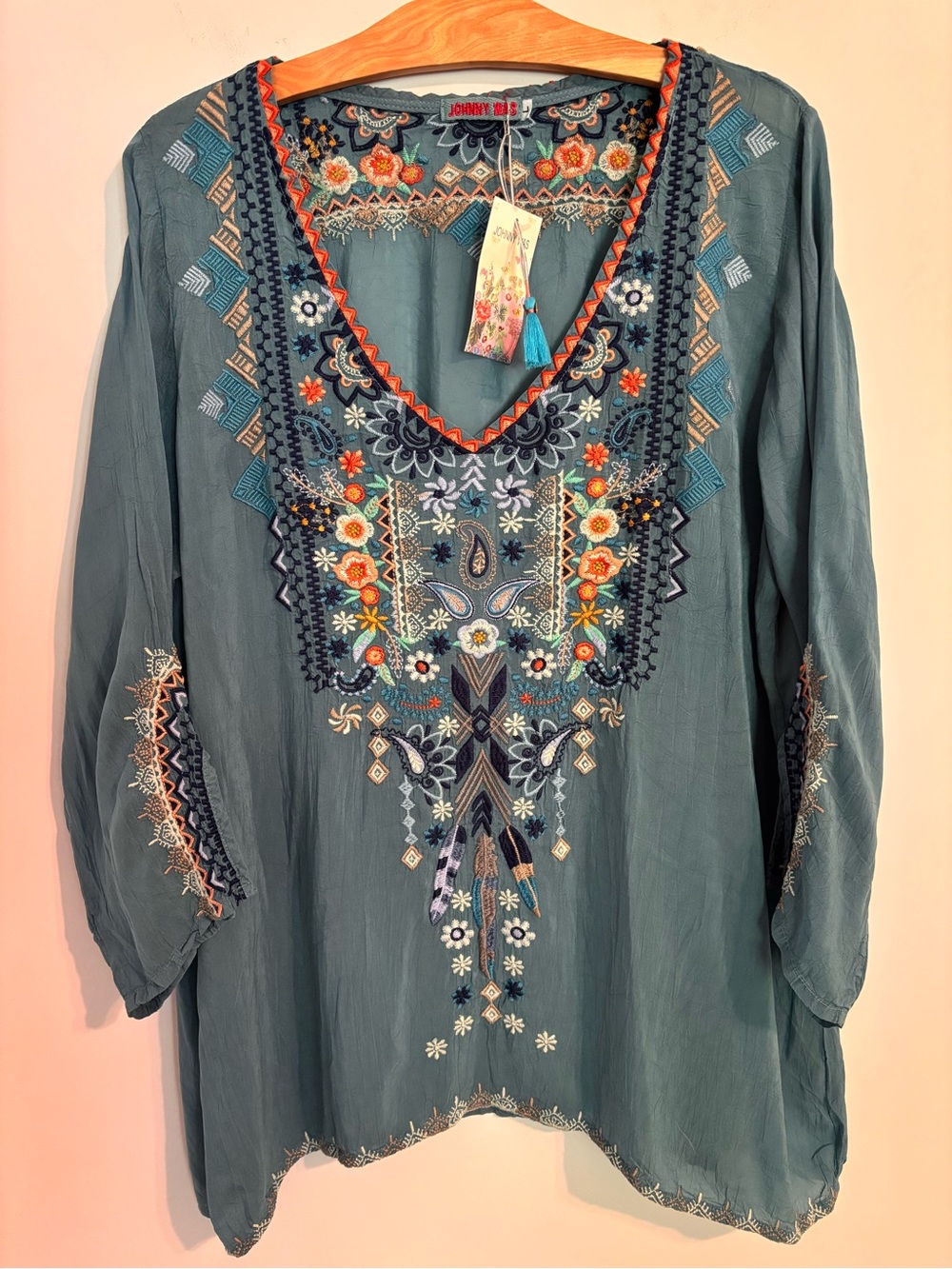 Johnny Was NWT Maya Embroidered Blouse